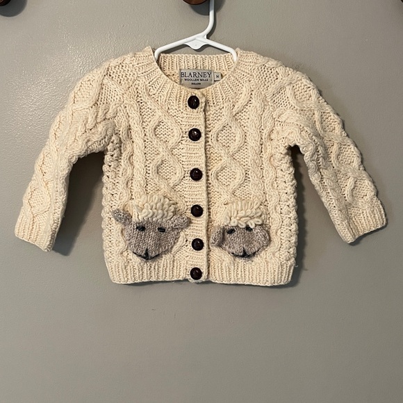 Blarney Woolen Mills Made in Ireland Hand knit Sweater Kid's Baby Size Medium - Picture 3 of 10